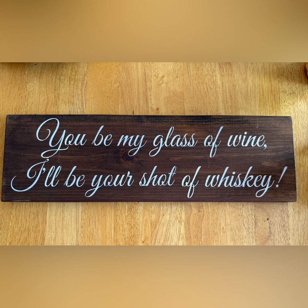Wooden Sign with Song Quote